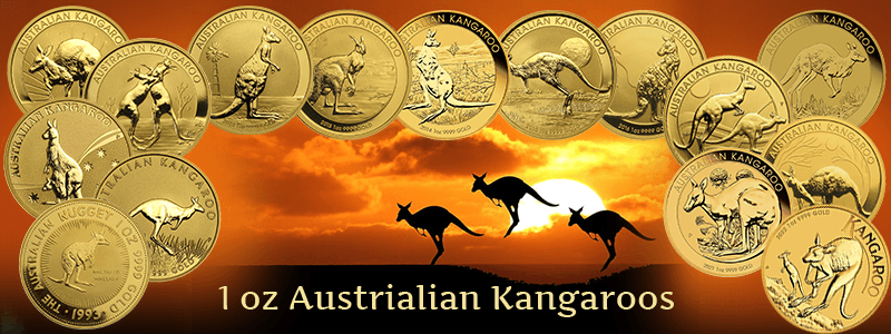 Pacific Rim carries Australian Kangaroos in various sizes and years of mint